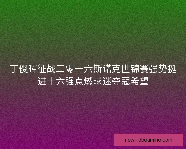 丁俊晖征战二零一六斯诺克世锦赛强势挺进十六强点燃球迷夺冠希望